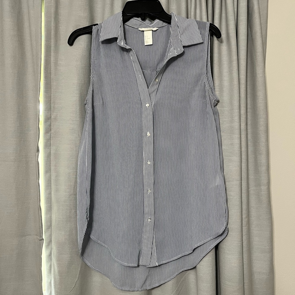Collared Button-Down Blouse